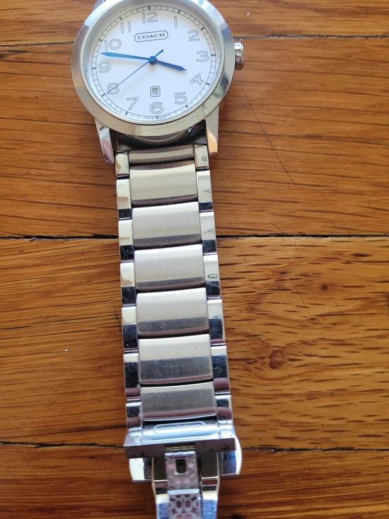 COACH Stainless Steel Round Face Watch in Silver and White main image 4